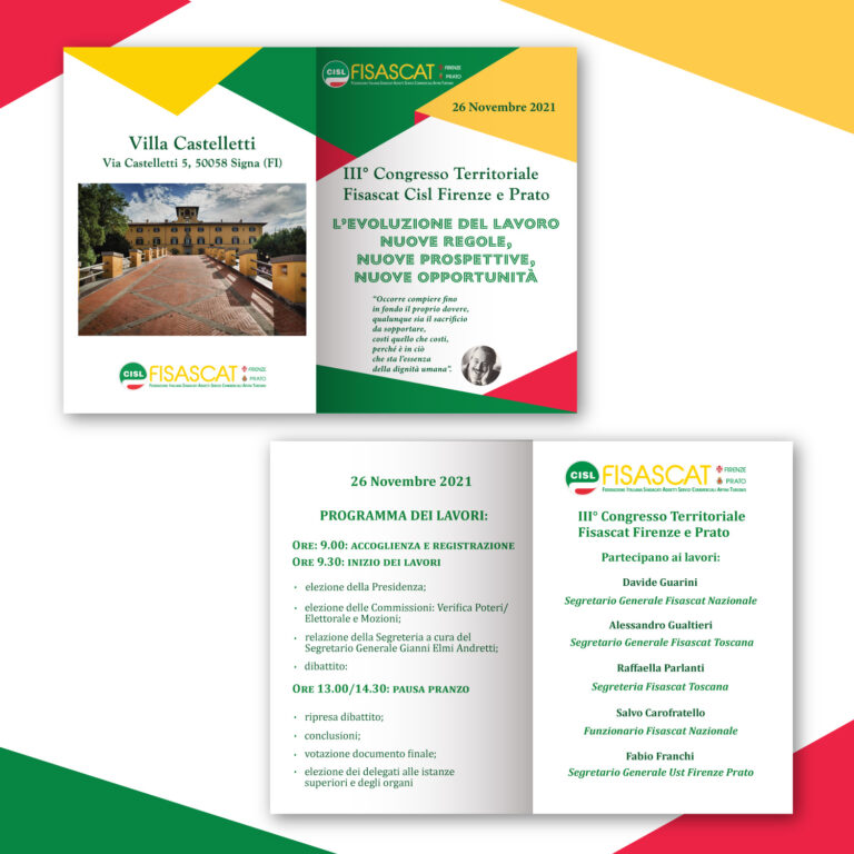 Programma lavori Congresso Fisascat Firenze e Prato